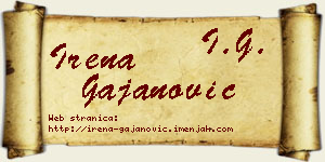 Irena Gajanović vizit kartica